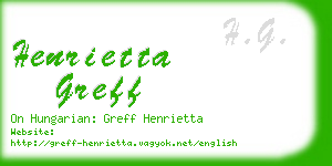 henrietta greff business card